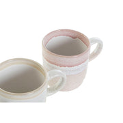 Satz von Kaffeetassen DKD Home Decor Grau Rosa grün Steingut (9 x 6,5 x 6,5 cm)