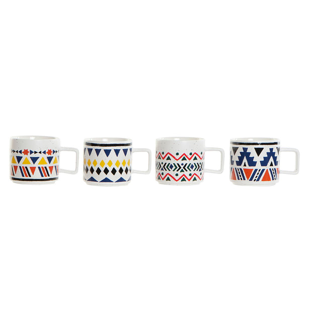 Henkelbecher DKD Home Decor Bunt (420 ml) (4 Stück)