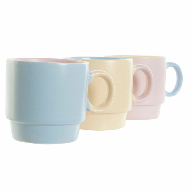 Henkelbecher DKD Home Decor Bunt (360 ml) (3 Stück)