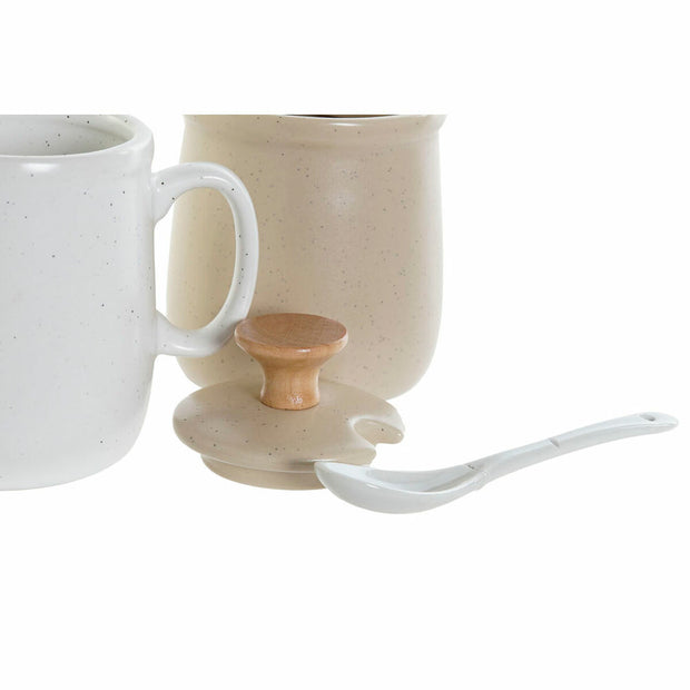 Milchkännchen und Zuckerdose DKD Home Decor Steingut (2 pcs)