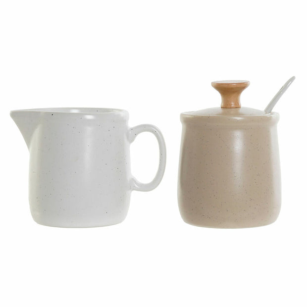 Milchkännchen und Zuckerdose DKD Home Decor Steingut (2 pcs)