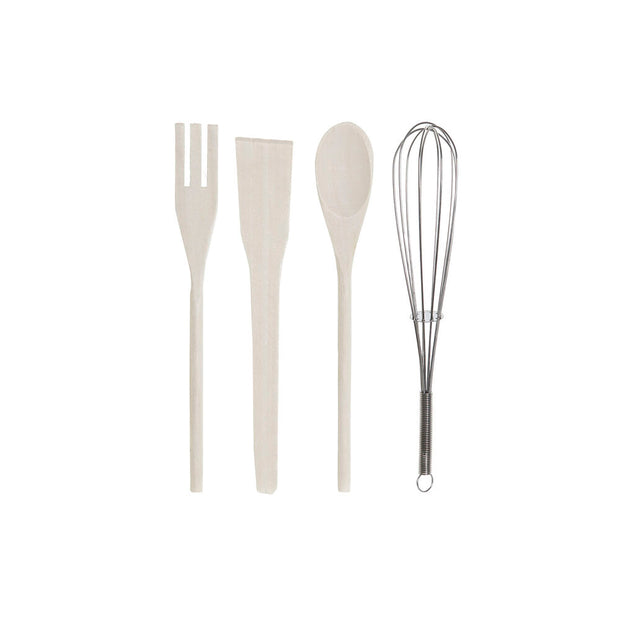 Gefäß für Küchenutensilien DKD Home Decor Kautschukholz Steingut (3 pcs) (10 x 10 x 14 cm)