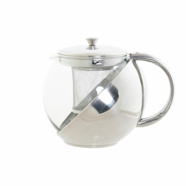 Teekanne DKD Home Decor S3026073 Kristall Edelstahl Silber (18 x 13 x 15 cm) (1100 ml)