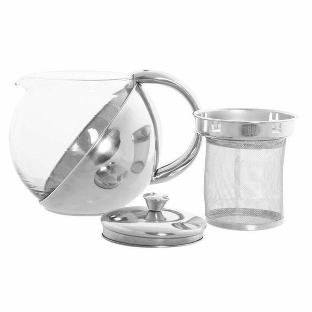 Teekanne DKD Home Decor S3026074 Kristall Edelstahl Silber (14 x 11 x 12 cm) (500 ml)