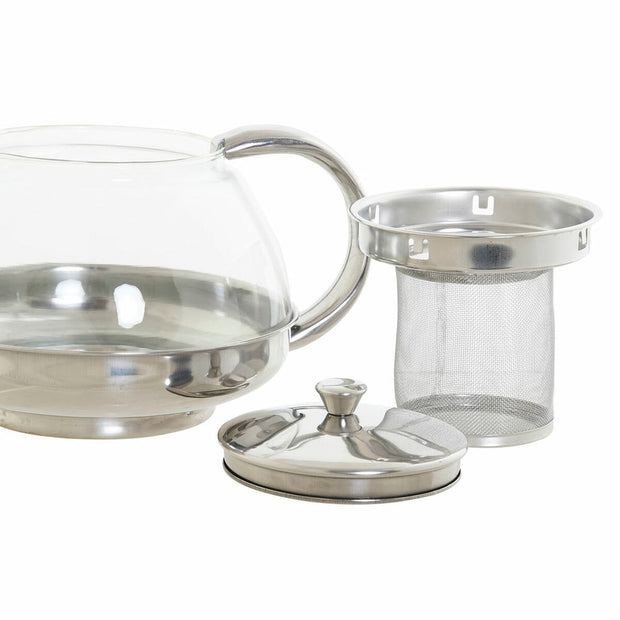 Teekanne DKD Home Decor S3026075 Kristall Edelstahl Silber (18 x 14 x 12 cm) (1,05 L)