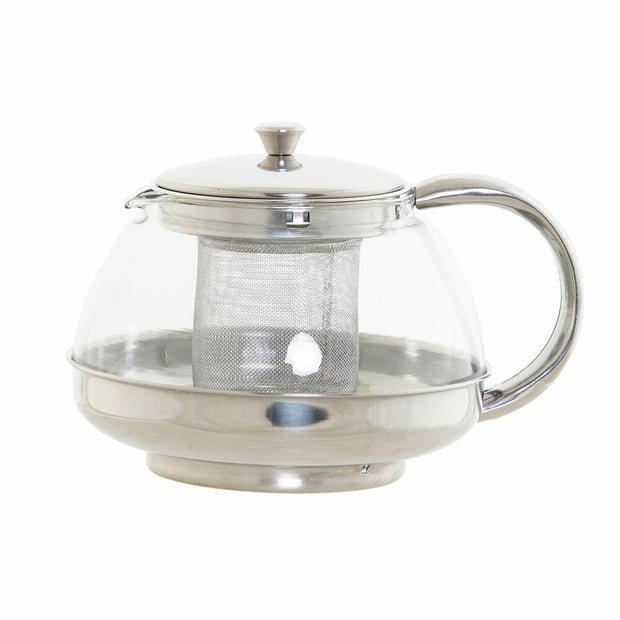 Teekanne DKD Home Decor S3026075 Kristall Edelstahl Silber (18 x 14 x 12 cm) (1,05 L)