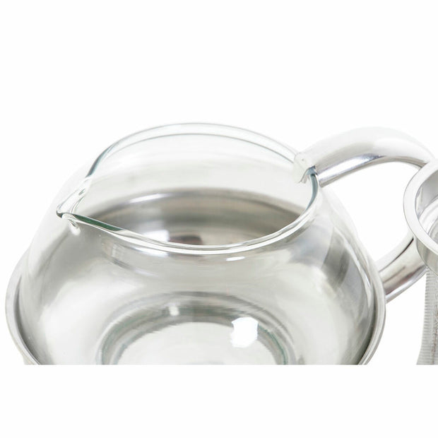 Teekanne DKD Home Decor S3026076 Kristall Edelstahl Silber (15 x 12 x 12 cm) (600 ml)