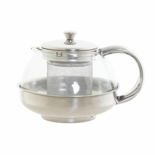 Teekanne DKD Home Decor S3026076 Kristall Edelstahl Silber (15 x 12 x 12 cm) (600 ml)