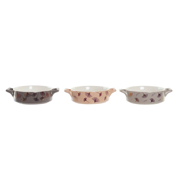 Schüssel DKD Home Decor Metall Bone China Porzellan Moderne (16,8 x 12,5 x 4,3 cm) (4 Stück)