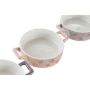 Schüssel DKD Home Decor Metall Bone China Porzellan Moderne (16,8 x 12,5 x 4,3 cm) (4 Stück)