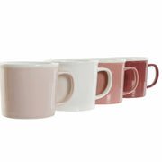 Henkelbecher DKD Home Decor Beige Braun Weiß Hellrosa (360 ml) (4 Stück)