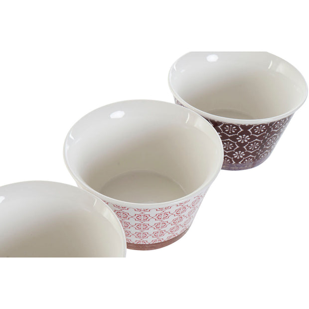 Schüssel DKD Home Decor Araber Bone China Porzellan Ethnisch (13 x 13 x 7,5 cm) (3 Stück)