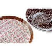 Suppenteller DKD Home Decor Ethnisch Bone China Porzellan (22,5 x 22,5 x 3,4 cm) (3 Stück)