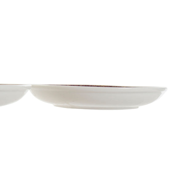 Suppenteller DKD Home Decor Ethnisch Bone China Porzellan (22,5 x 22,5 x 3,4 cm) (3 Stück)