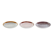 Suppenteller DKD Home Decor Ethnisch Bone China Porzellan (22,5 x 22,5 x 3,4 cm) (3 Stück)