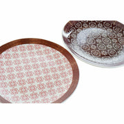 Flad plade DKD Home Decor Ethnisch Bone China Porzellan (21 x 21 x 2 cm) (3 Stück)