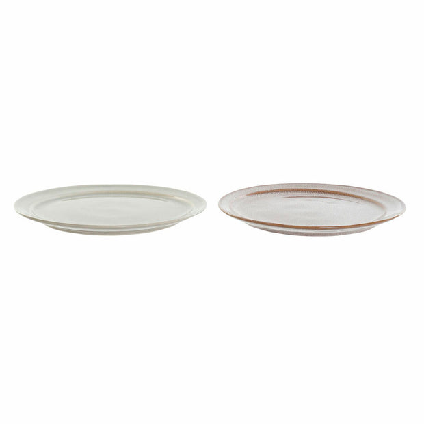 Flacher Teller DKD Home Decor Steingut (27 x 27 x 2 cm) (2 pcs)