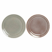 Flacher Teller DKD Home Decor Steingut (27 x 27 x 2 cm) (2 pcs)