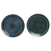 Flacher Teller DKD Home Decor Blau türkis Steingut (2 pcs) (27.2 x 27.2 x 2 cm)