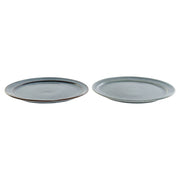 Flacher Teller DKD Home Decor Blau türkis Steingut (2 pcs) (27.2 x 27.2 x 2 cm)