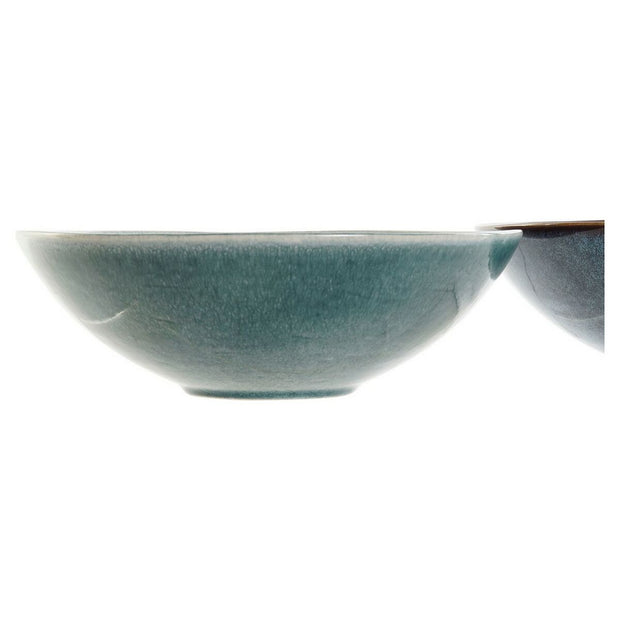 Suppenteller DKD Home Decor Blau Grau Steingut (2 pcs) (23 x 23 x 7.3 cm)