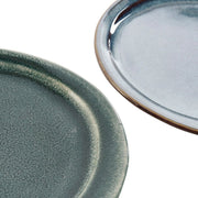 Flacher Teller DKD Home Decor Blau türkis Steingut (2 pcs) (21.4 x 21.4 x 2 cm)