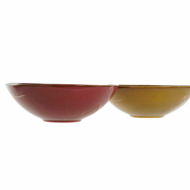 Suppenteller DKD Home Decor Terrakotta Gelb Steingut (23 x 23 x 7.3 cm) (2 pcs)