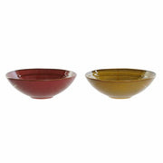 Suppenteller DKD Home Decor Terrakotta Gelb Steingut (23 x 23 x 7.3 cm) (2 pcs)