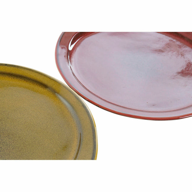 Flacher Teller DKD Home Decor Steingut (21.4 x 21.4 x 2 cm) (2 pcs)