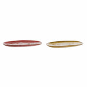 Schale DKD Home Decor Terrakotta Gelb Steingut (27.4 x 12.4 x 2.6 cm) (2 pcs)