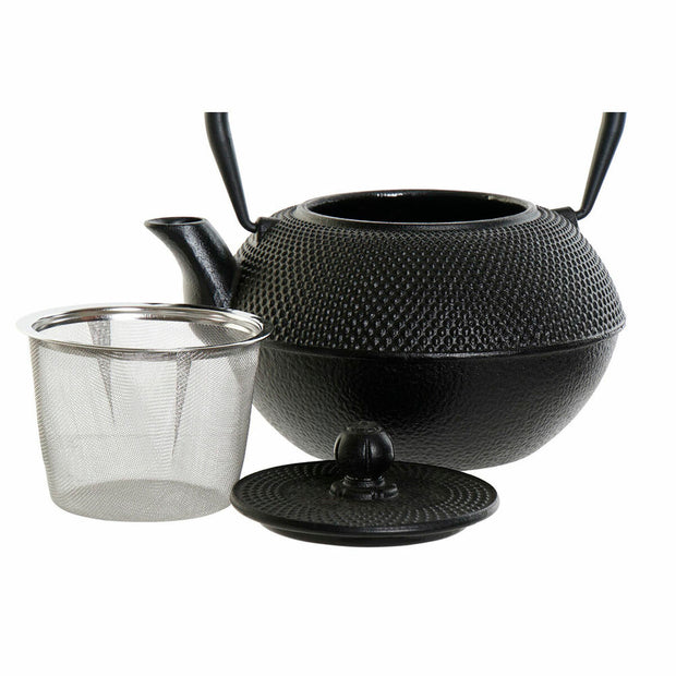 Teekanne DKD Home Decor Schwarz Silber Eisen (18.5 x 16 x 17 cm) (2 pcs) (1200 ml)