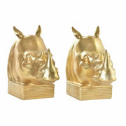 Bookend DKD Home Decor Golden Rhinoceros Resin Colonial (15 x 7,5 x 14,5 cm)