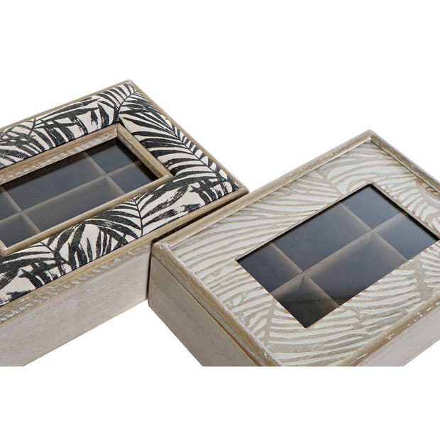 Teebox DKD Home Decor Kristall MDF (24 x 16,5 x 7,5 cm) (2 Stück)