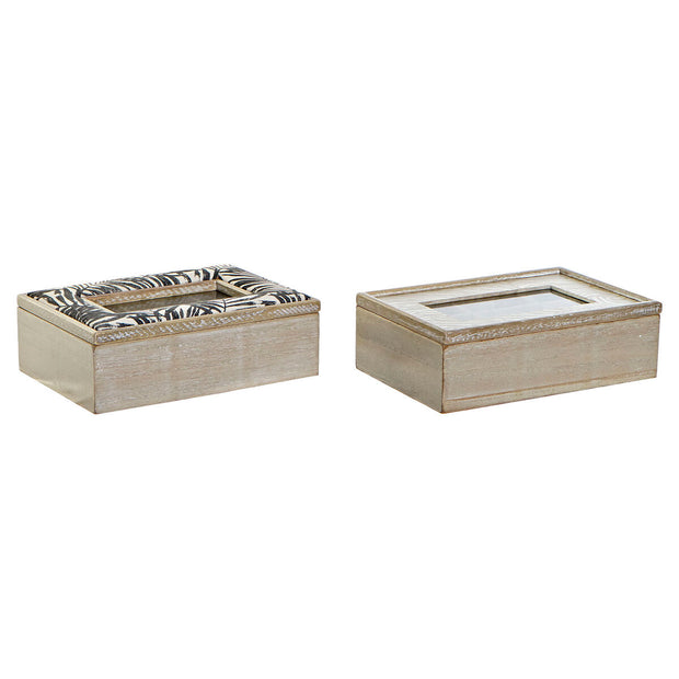 Teebox DKD Home Decor Kristall MDF (24 x 16,5 x 7,5 cm) (2 Stück)
