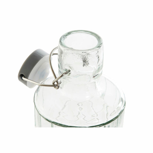Flasche DKD Home Decor Kristall Grau Durchsichtig Edelstahl (9 x 9 x 28.3 cm) (1 L)