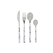 Besteck DKD Home Decor Silberfarben Edelstahl Weiß (2 x 1,2 x 22,5 cm) (16 pcs)