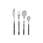 Besteck DKD Home Decor Silberfarben Schwarz Edelstahl (2 x 1,2 x 22,5 cm) (16 pcs)