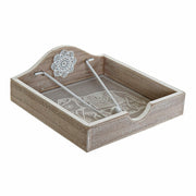 Serviettenring DKD Home Decor Elefant natürlich Metall Weiß Holz MDF