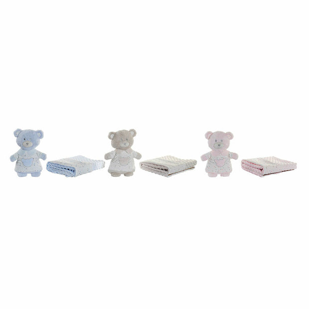 Gift Set for Babies DKD Home Decor Beige Blue Pink Polyester (3 pcs)