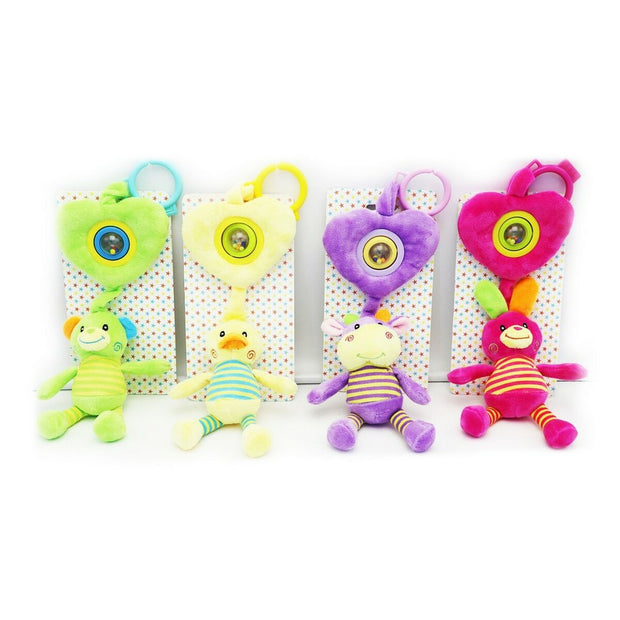 Fluffy toy DKD Home Decor Yellow Green Polyester animals (4 pcs) (5 x 5 x 35 cm)