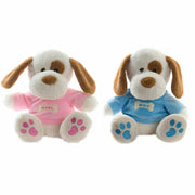 Fluffy toy DKD Home Decor Blue Pink Polyester Dog (2 pcs) (20 x 20 x 30 cm)