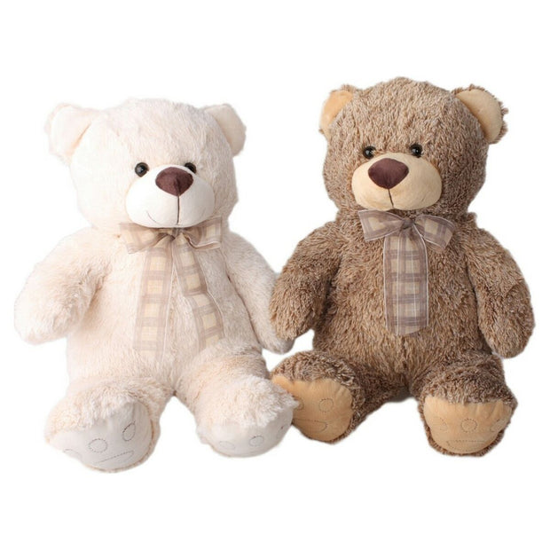 Fluffy toy DKD Home Decor Beige Brown Polyester Bear (34 x 38 x 41 cm) (2 Units)