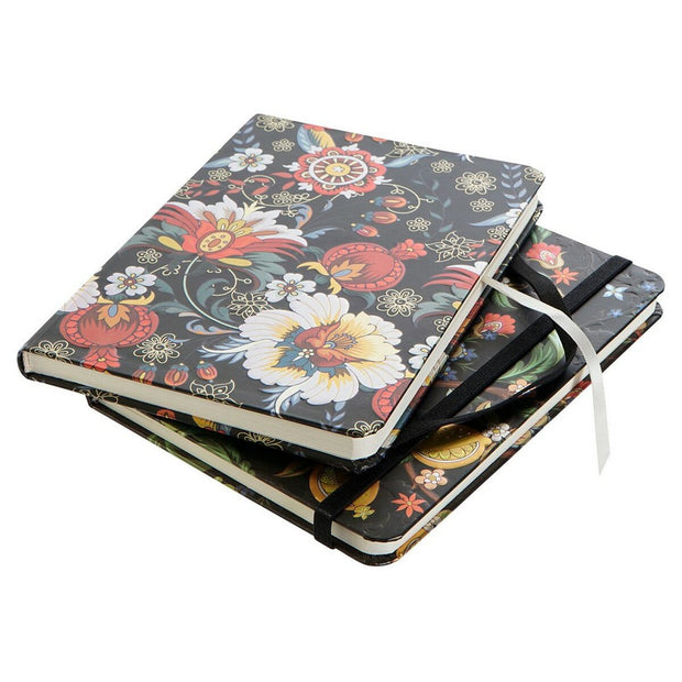 Notebook DKD Home Decor Black (12.5 x 1 x 18 cm) (2 pcs)