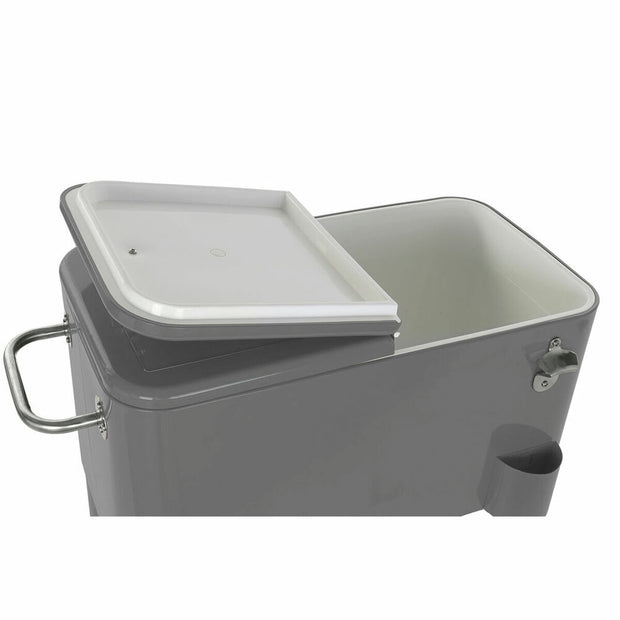Fridge DKD Home Decor Grey With wheels Steel PP (56 L) (74 x 43 x 80 cm)