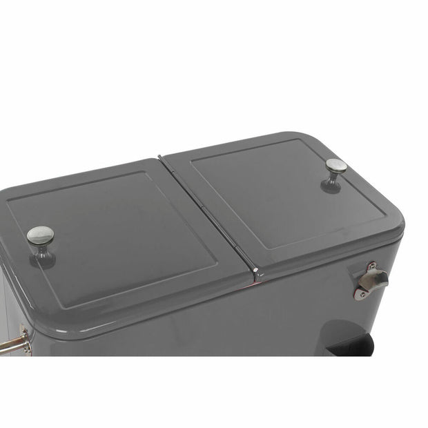 Fridge DKD Home Decor Grey With wheels Steel PP (56 L) (74 x 43 x 80 cm)