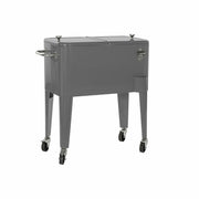 Fridge DKD Home Decor Grey With wheels Steel PP (56 L) (74 x 43 x 80 cm)