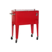 Fridge DKD Home Decor Red With wheels Steel PP (56 L) (74 x 43 x 80 cm)