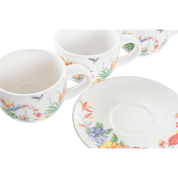 Satz von Kaffeetassen DKD Home Decor Metall Bunt Dolomite (180 ml)