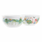 Schüssel DKD Home Decor Bunt Tropical Dolomite (2 Stück) (14 x 14 x 7 cm)