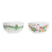 Schüssel DKD Home Decor Bunt Tropical Dolomite (2 Stück) (14 x 14 x 7 cm)